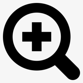 Zoom In Magnifier Enlarge - Magnifying Glass Icon With Plus, HD Png Download, Transparent PNG