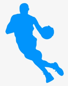 Basketball Player Drawing Silhouette Clip Art - Sports Silhouette Png Blue, Transparent Png, Transparent PNG