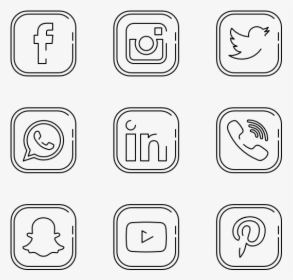 Essential Set - Social Media Icons Line, HD Png Download, Transparent PNG