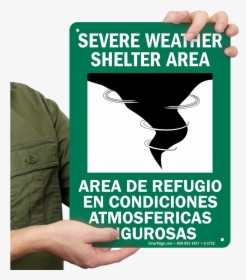 Bilingual Emergency Shelter Sign - Severe Weather Safe Area, HD Png Download, Transparent PNG