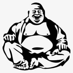 Clip Art Buddha Big Image Png - Laughing Buddha Black And White, Transparent Png, Transparent PNG