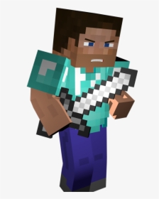 Minecraft Steve With Iron Sword, HD Png Download, Transparent PNG