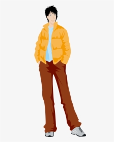 Wearing A Jacket Of Handsome Guy Png Download - Men Model Clipart Png, Transparent Png, Transparent PNG