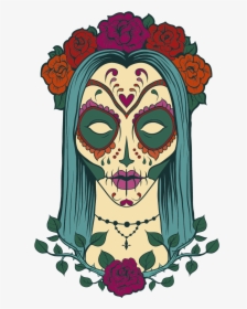 Sugar Skull Female Day Of The Dead, HD Png Download, Transparent PNG