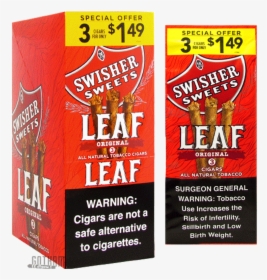 Swisher Sweets Leaf Original Box And Foil Pack - Swisher Sweets, HD Png Download, Transparent PNG