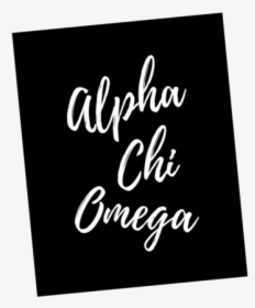 Alpha Chi Omega Sign Black & White Canvas Panel With - Calligraphy, HD Png Download, Transparent PNG