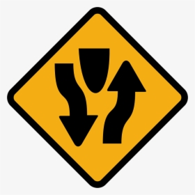 Tráfico Cargando, Tráfico Opuesto - Two One Way Road Sign, HD Png Download, Transparent PNG