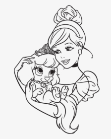 Coloring Pages Palace Pets Coloring Pictures Palace - Disney Princess With Palace Pet Coloring Pages, HD Png Download, Transparent PNG