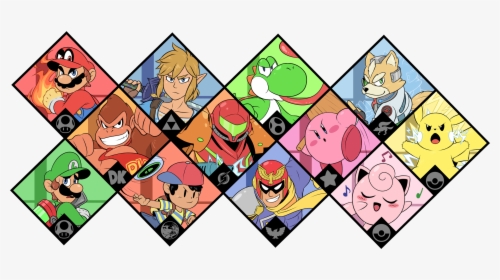 Smash 64drawing All The Smash Fighters In The Series, HD Png Download, Transparent PNG
