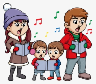 Christmas Carols Png Image File - Family Singing Christmas Carols Clipart, Transparent Png, Transparent PNG