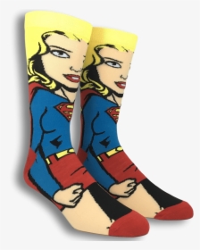 Dc Comics Super Girl 360 Superhero Socks - Superhero Sock Transparent Files, HD Png Download, Transparent PNG