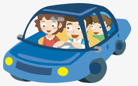Blue Car Clipart Family Car - Family Driving In A Car, HD Png Download, Transparent PNG