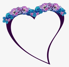 #corazon #adorno #azul #morado #bydeniabejar @deniabejar - Transparent Background Flower Crown Clipart, HD Png Download, Transparent PNG