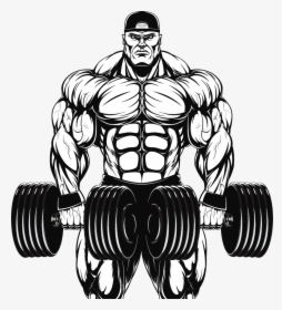 Clip Art Collection Of Free Muscles - Bodybuilder With Dumbbell Vector, HD Png Download, Transparent PNG