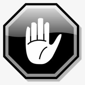 Stop Hand Black And White, HD Png Download, Transparent PNG