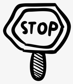 Stop Hand Drawn Signal - Hand Drawn Stop Sign, HD Png Download, Transparent PNG