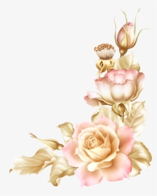 Baroque Vector Vintage Rose Wallpaper - Tulip Flower Border Design, HD Png Download, Transparent PNG