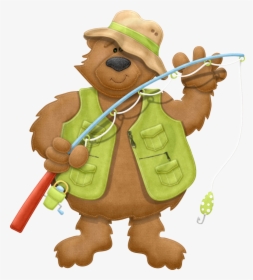 Bear - Fishing With A Bear Cartoon, HD Png Download, Transparent PNG