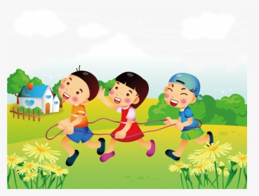Child Cartoon Clip Art Jump Transprent Png - Children Day Vector Free Download, Transparent Png, Transparent PNG