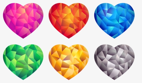 Colorful Hearts Png Image - Colorful Hearts, Transparent Png, Transparent PNG