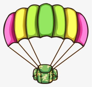 Parachute Clipart Green - Parachute Push Clipart, HD Png Download, Transparent PNG