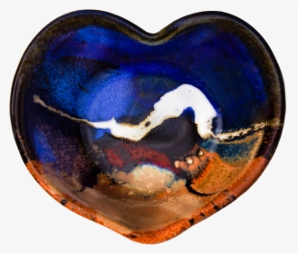 Cobalt Blue And Toasted Orange Heart Bowl - Heart, HD Png Download, Transparent PNG