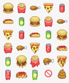 Pixel Food Png Clip Free Download - Fast Food Pixel Art, Transparent Png, Transparent PNG