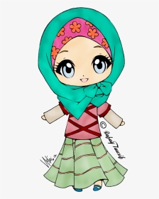 Muslim Girl Clipart Cute - Cute Muslim Girl Cartoon, HD Png Download, Transparent PNG