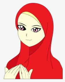 Muslim Girl - Cute Cartoon Girl Muslimah, HD Png Download, Transparent PNG