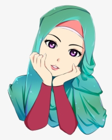 Hijab Drawing Muslim Cartoon Islam Hq Image Free Png - Cute Girl Hijab Cartoon, Transparent Png, Transparent PNG