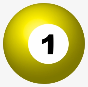 Billiard Ball Clipart Bola - Pool Ball Number 1, HD Png Download, Transparent PNG