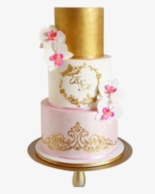 Elegant Pink And Gold Cake, HD Png Download, Transparent PNG
