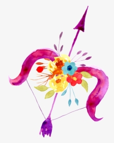 Flower Bow And Arrow Cartoon Transparent - Happy Birthday Sagittarius Woman, HD Png Download, Transparent PNG