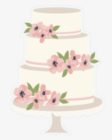 Wedding Cake With Flowers Print & Cut File - Wedding Cake, HD Png Download, Transparent PNG