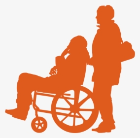 Silhouette People Wheelchair Png, Transparent Png, Transparent PNG