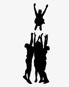 Clip Art Cheerleading Silhouette Images - Cheer Silhouette Png, Transparent Png, Transparent PNG