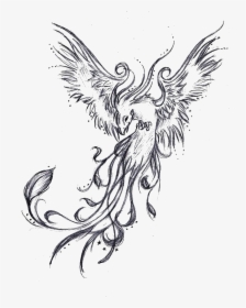 Tattoo Phoenix Sleeve Legendary Drawing Creature Clipart - Phoenix Rising Tattoo Designs, HD Png Download, Transparent PNG