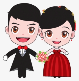 Bridegroom Marriage Cartoon Wedding Bride And - Cartoon Wedding Png, Transparent Png, Transparent PNG