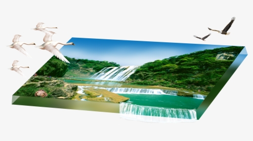Pixels Display, Waterfall From The Mountain, Photo - Gull, HD Png Download, Transparent PNG