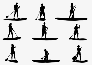Silhouette Standup Paddleboarding Clip Art - Stand Up Paddle Board Silhouette, HD Png Download, Transparent PNG