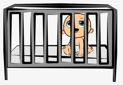 Crib Clip Art - Baby In The Crib Clipart, HD Png Download, Transparent PNG