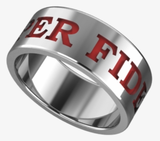 Semper Fidelis Band W/red Background - Titanium Ring, HD Png Download, Transparent PNG