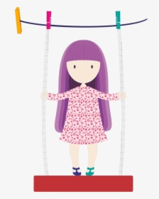 Girl Swinging On Clothesline - Portable Network Graphics, HD Png Download, Transparent PNG