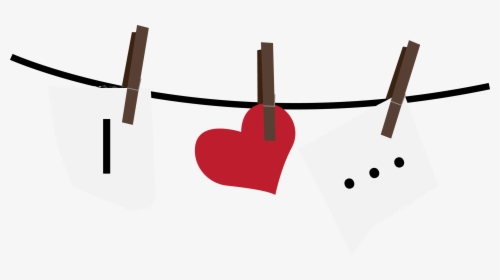Heart On A Clothesline Clipart , Png Download - Clothesline Clipart Png, Transparent Png, Transparent PNG