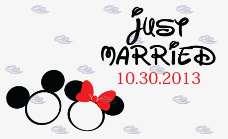 Just Married Mickey Minnie Mouse Wedding Engagement - Transparent Background Mickey Minnie Wedding Png, Png Download, Transparent PNG