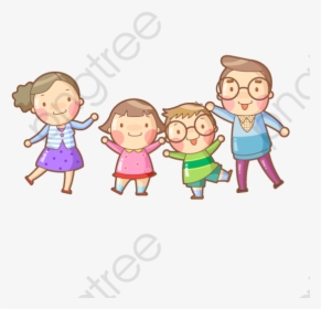 Mom And Dad Son - Son And Daughter Cartoon, HD Png Download, Transparent PNG