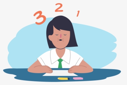 Meditation Clipart Cartoon - Cartoon Studying Girl Png, Transparent Png, Transparent PNG