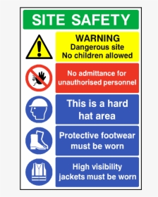 Construction Site Safety Sign - Construction Site Entrance Signs, HD Png Download, Transparent PNG