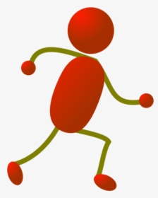Red Stick Man Figure - Red Person Running, HD Png Download, Transparent PNG