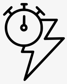 Speed Timer Lightening Bolt - Circle, HD Png Download, Transparent PNG